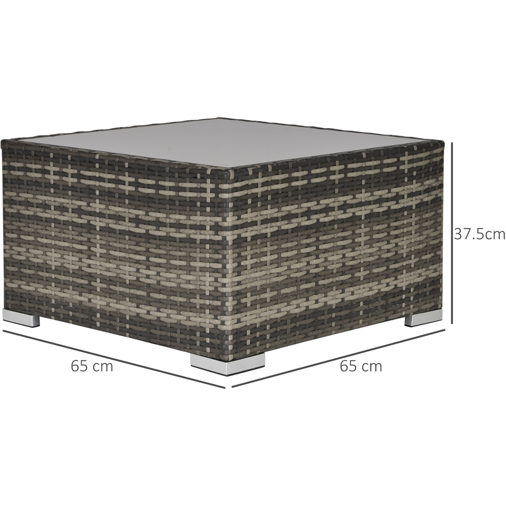 Outsunny Grey Rattan Coffee Table Image 6