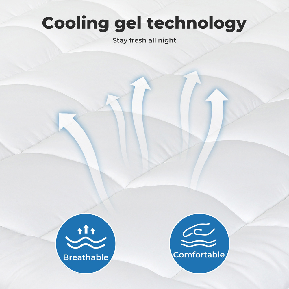 Lavio King Size Cooling Gel Memory Foam Quilted Mattress Protector Image 5