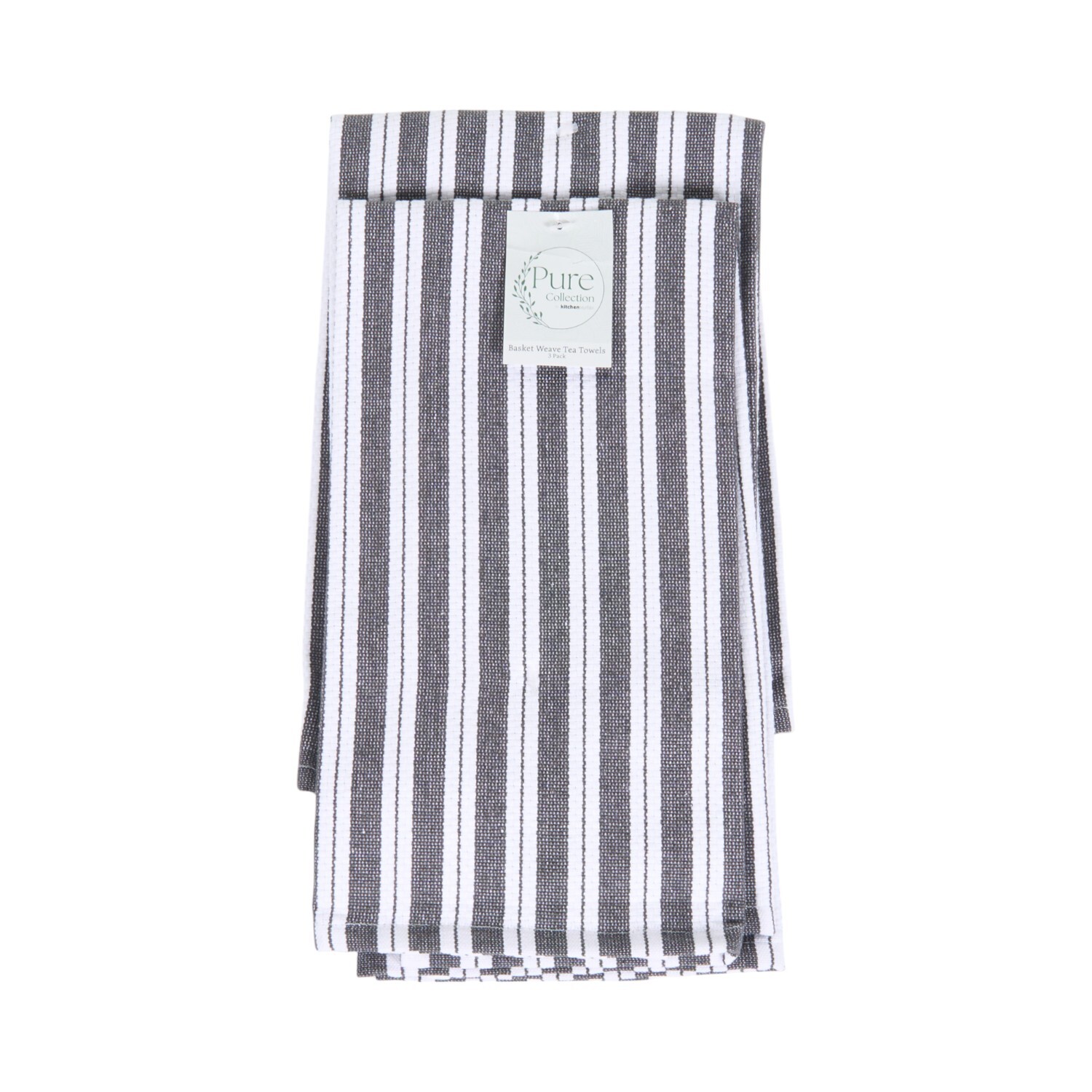 Pack of 3 Basket Weave Tea Towels - Grey Image 7