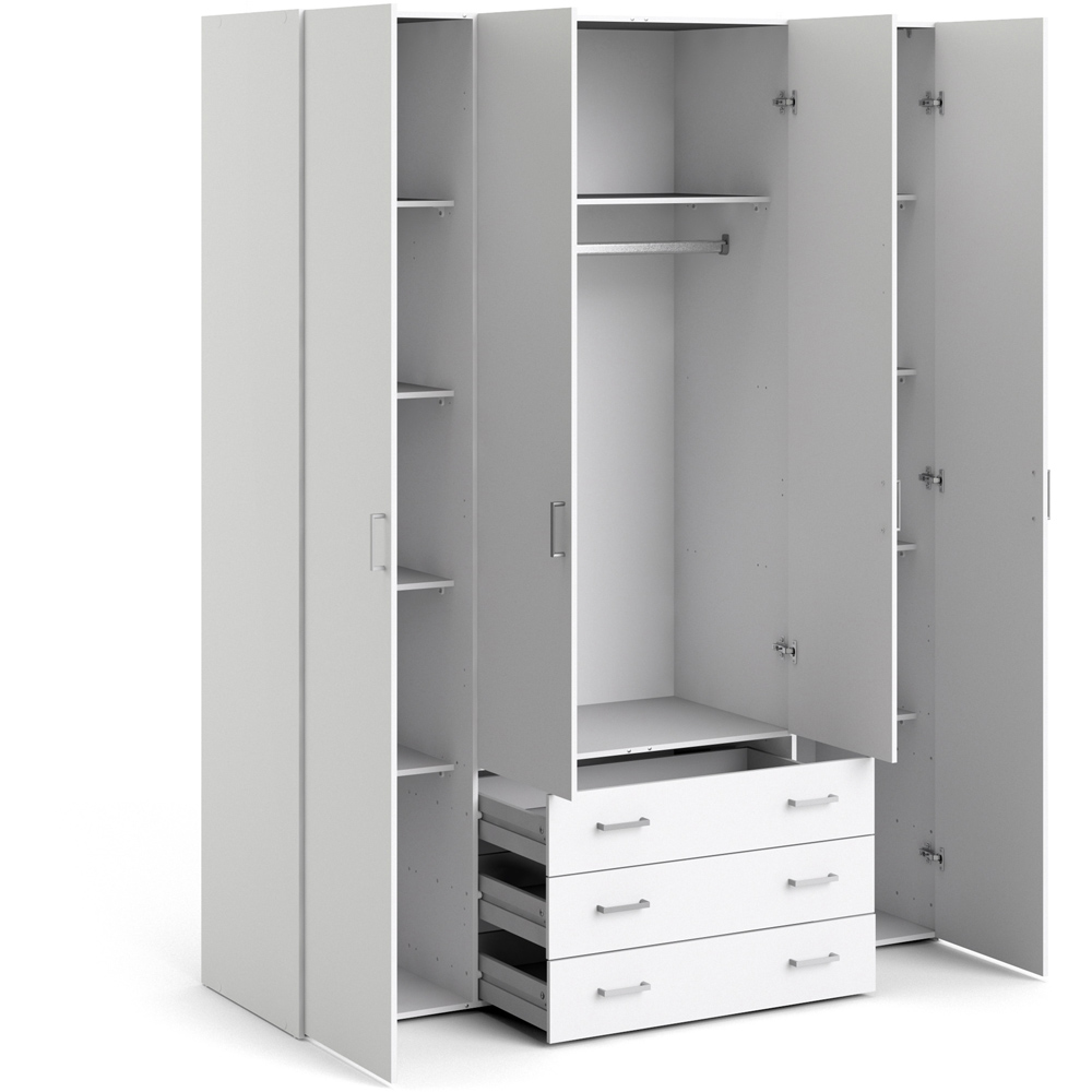 Furniture To Go Space White 2000 4 Door 3 Drawer Wardrobe Image 4
