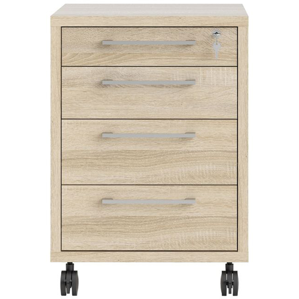 Furniture To Go Prima Oak 4 Drawer Mobile Cabinet Image 2