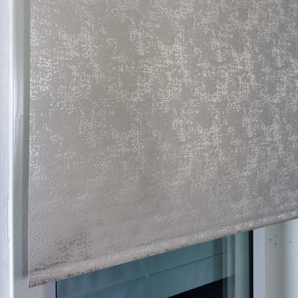 Textured Blackout Blind Snow Silver 90cm Image 5