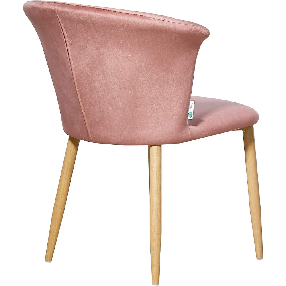 Life Interiors Elsa Pink Velvet Upholstered Dining Chair Set of 4 Image 3