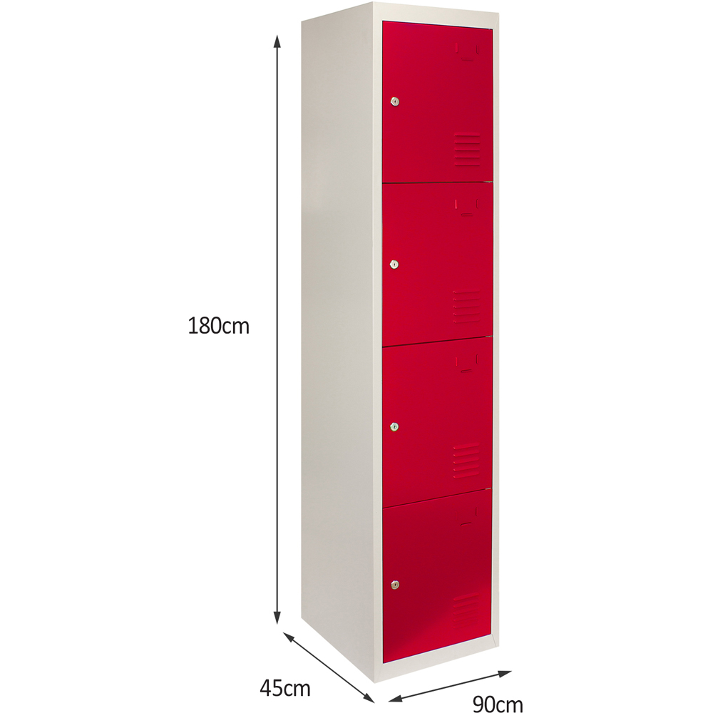 Monstershop 4 Door Red Metal Storage Locker 3 Pack Image 6