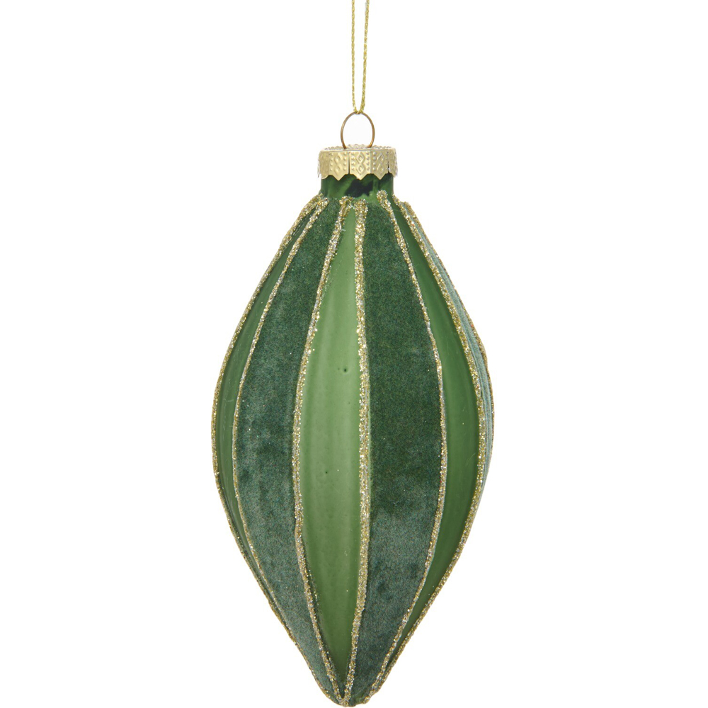 Flocked Striped Droplet Green Image 1