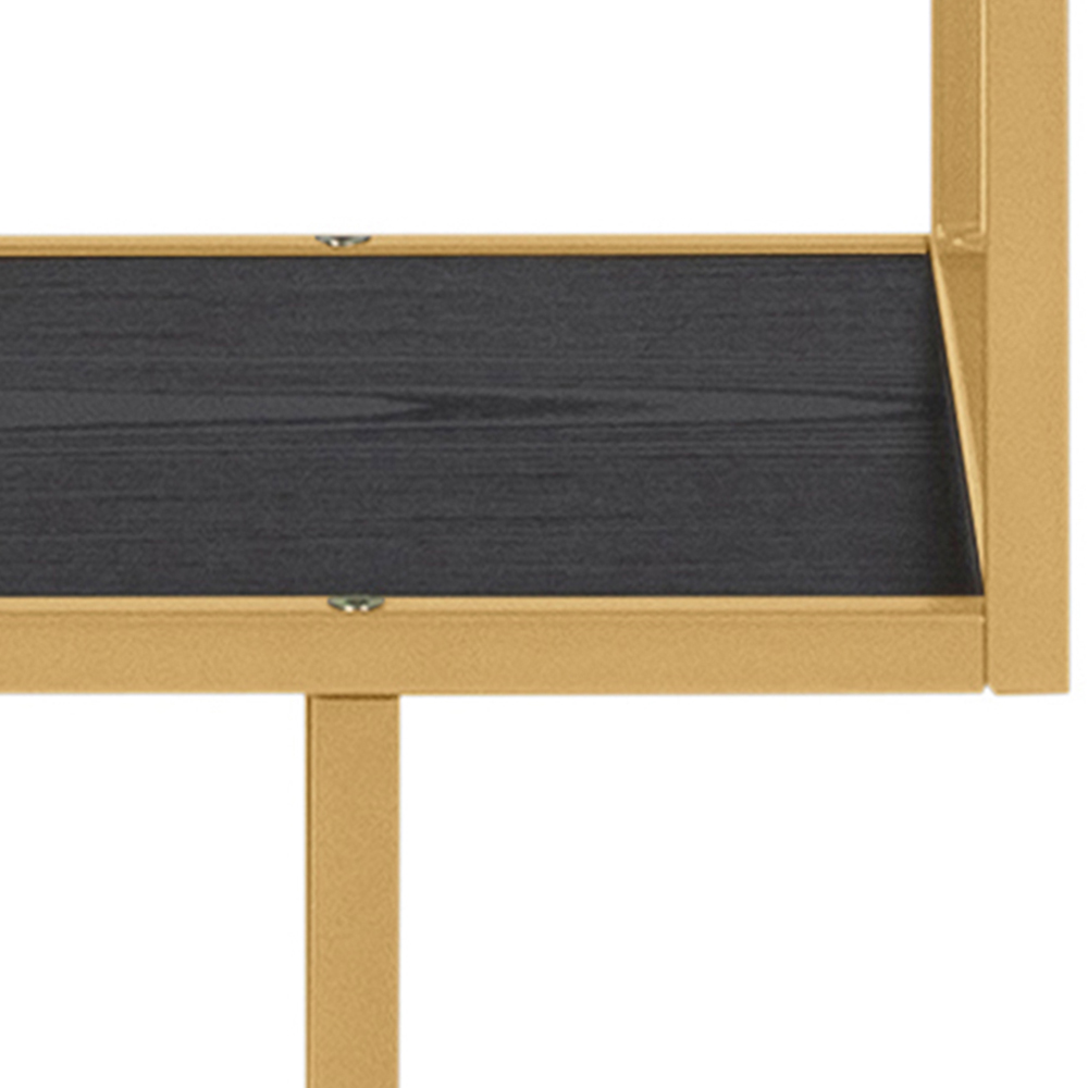 Florence Seaford 5 Shelf Black and Gold Metal Bookcase Image 6
