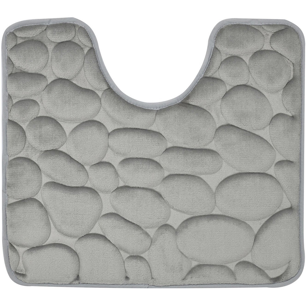 Pebble Bath and Pedestal Mat Set - Grey Image 3