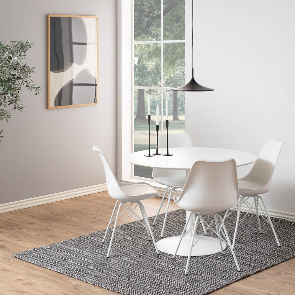 Furniture To Go Ibiza 4 Seater Round Dining Table with White Top and White Base Image 8