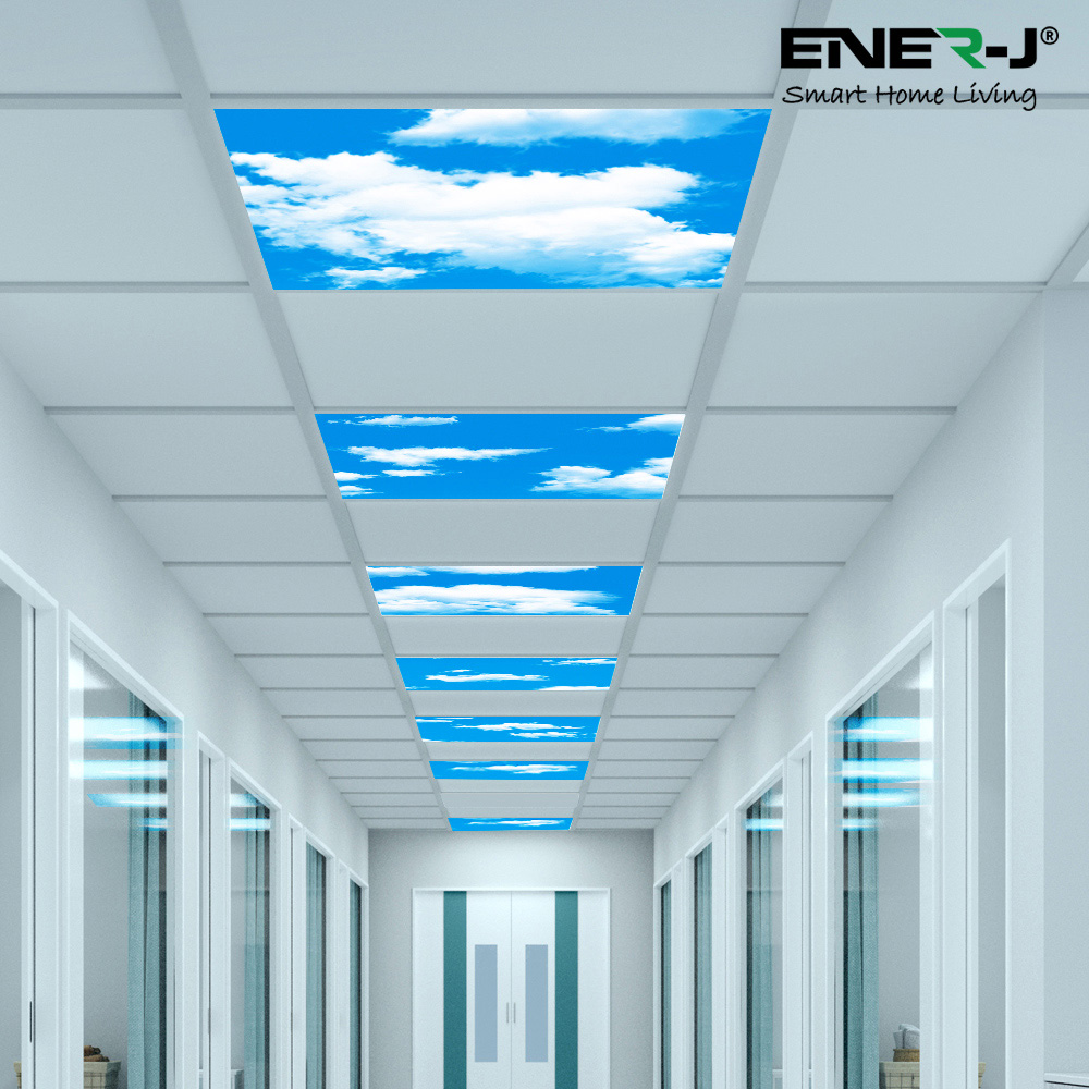ENER-J 40W Sky Cloud 3D Effect Backlit LED Ceiling Panel Light 60 x ...