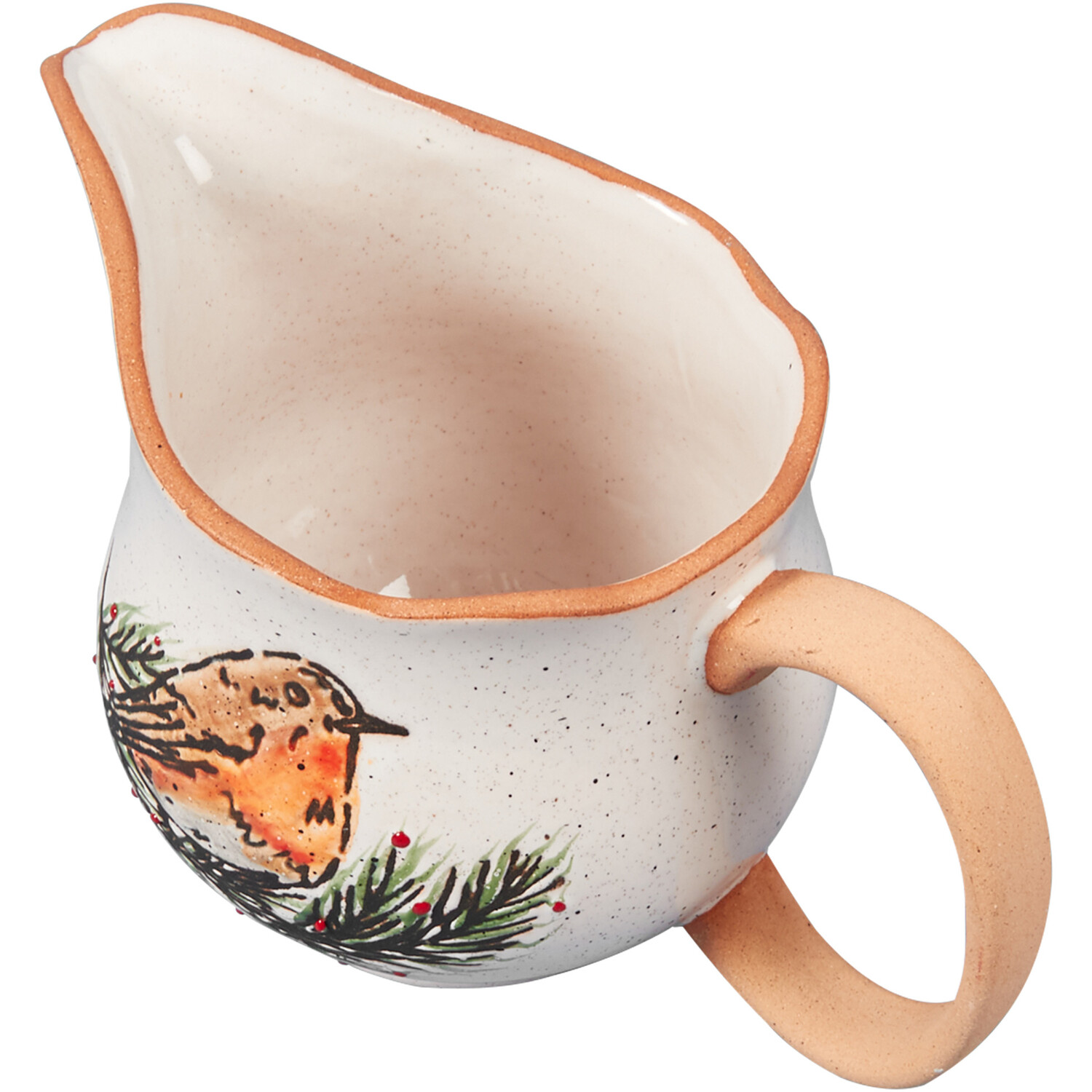 Festive Robin Gravy Jug Stone Image 4