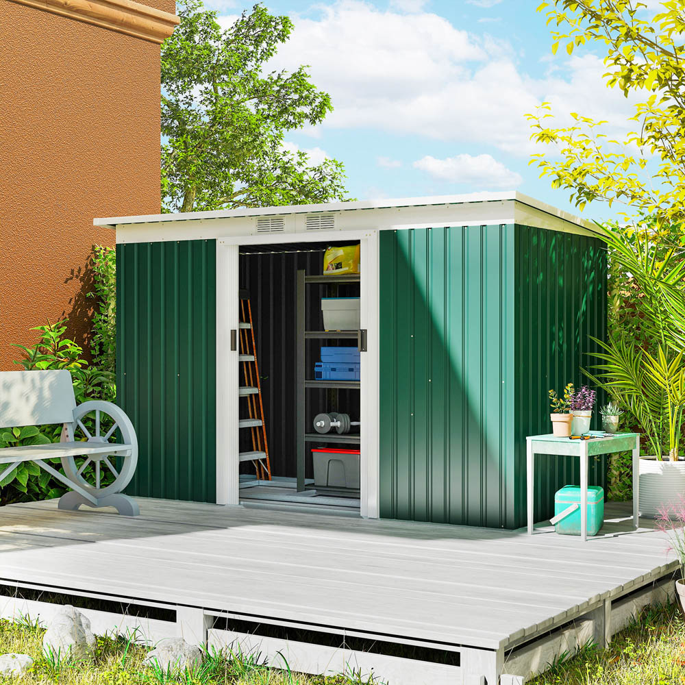 Outsunny 9x4.25ft Metal Storage Shed Image 2