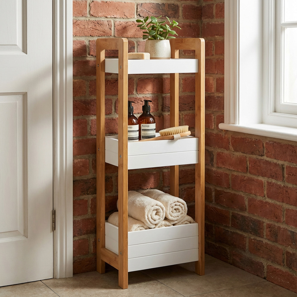 White 3 Tier Bathroom Caddie Image 2