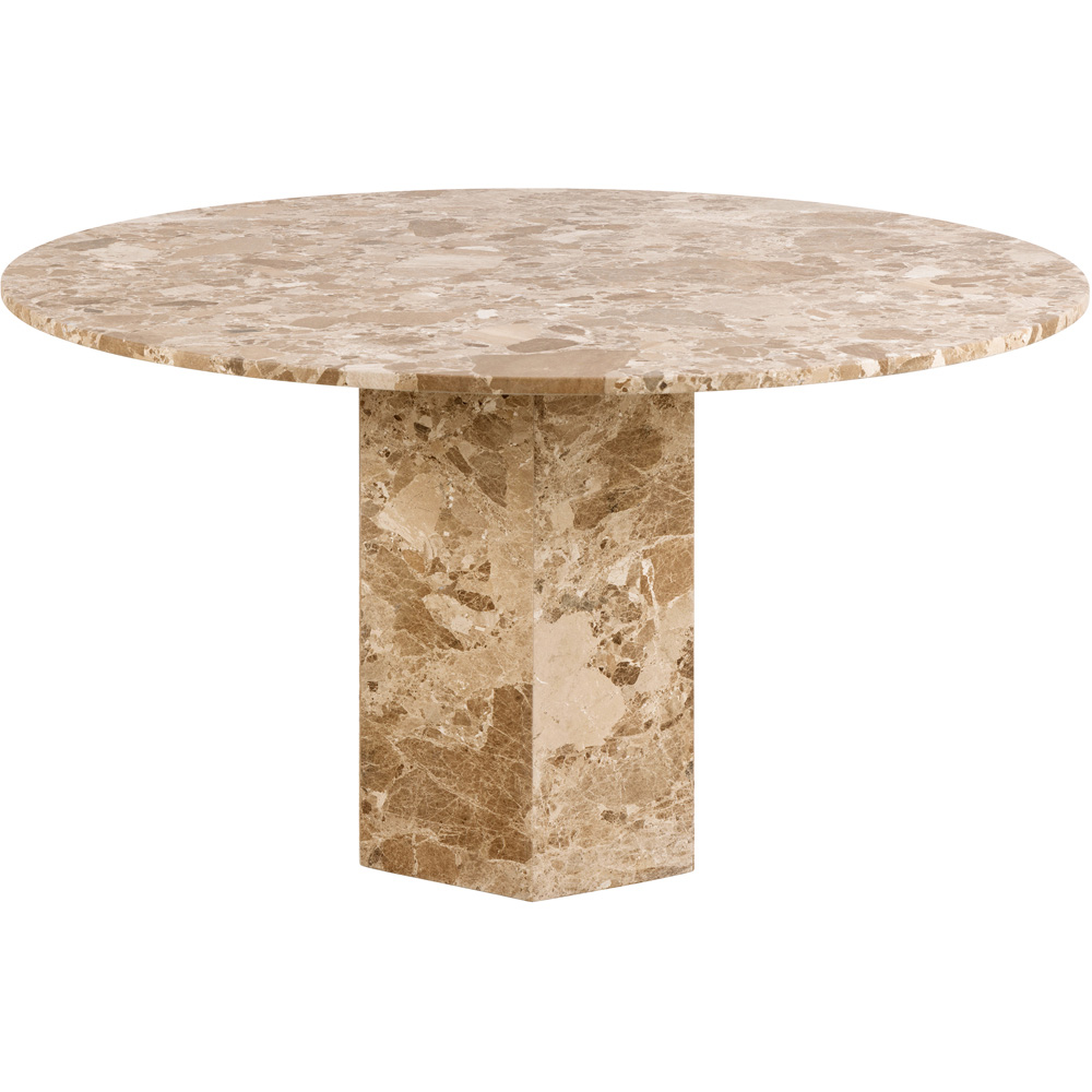 Furniture To Go Naxos Brown Marble 4 Seater Round Dining Table Image 2