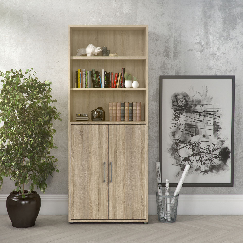 Furniture To Go Prima Oak 2 Door 3 Shelf Bookcase Image 6