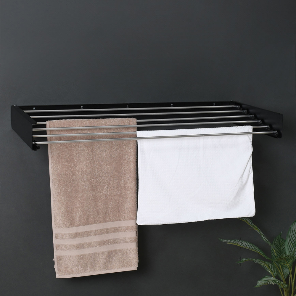 Argento Heavy Duty Wall Mounted Airer - Black Image 3