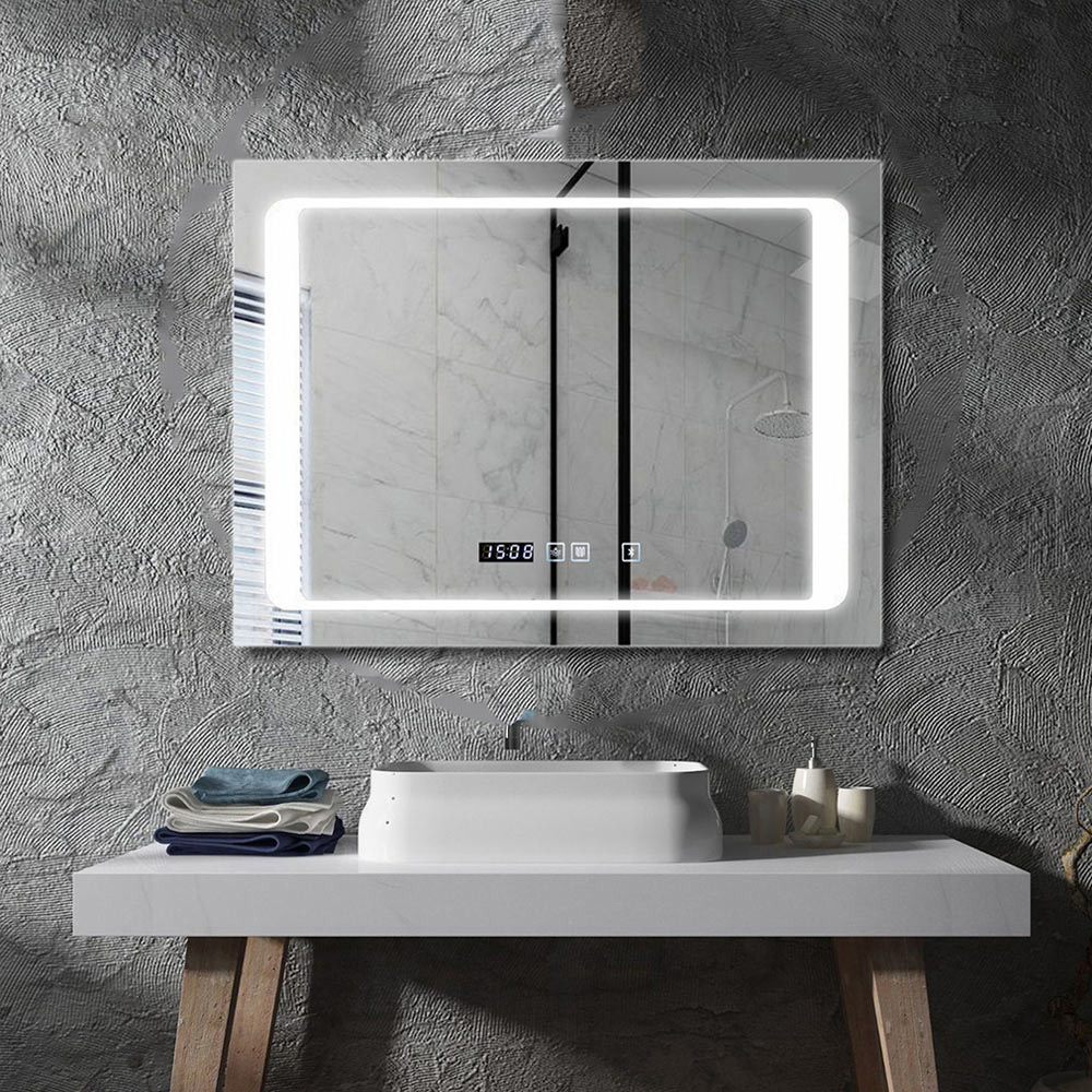 Ener-J Rectangle LED Bathroom Mirror with Bluetooth Speaker Anti-Fog Touch Control and CCT 80 x 60cm Image 5