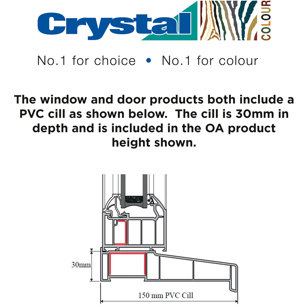 Crystal LH Side Hung Next to Fixed White Clear Glass uPVC Triple Glazed Window 1190 x 1040mm Image 8