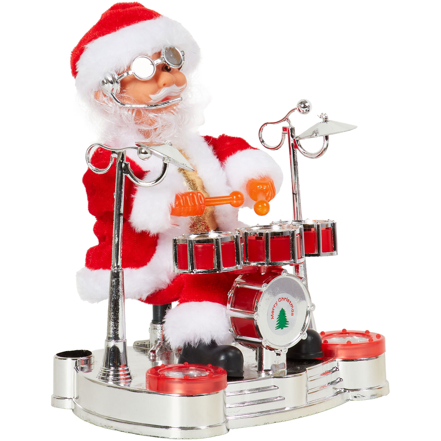 Animated Musical Santa Piano / Drums - Red Image 5