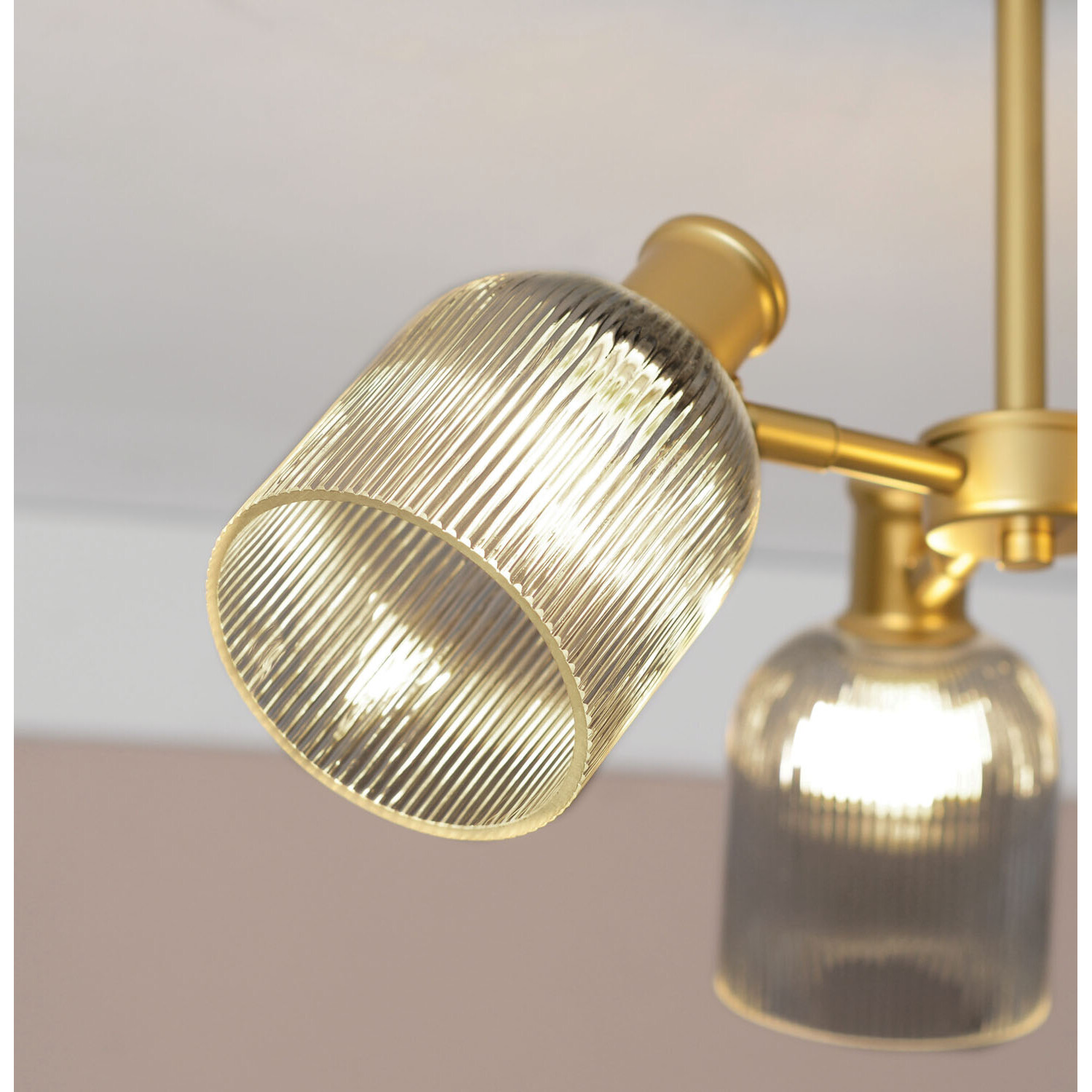 Sorrento Gold 3 Light Ceiling Fitting Image 6