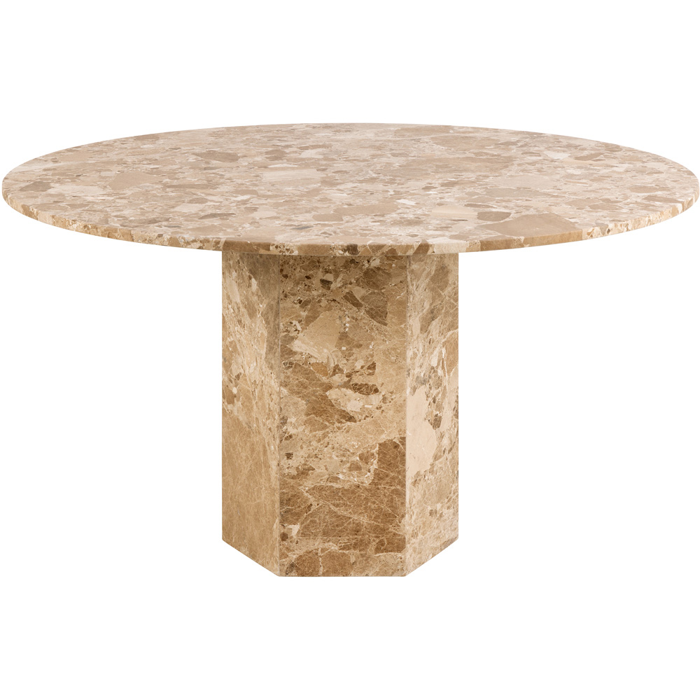 Furniture To Go Naxos Brown Marble 4 Seater Round Dining Table Image 7