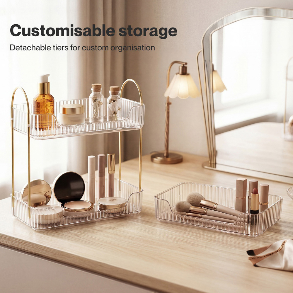 ilus White 3 Shelf Makeup Organiser Rack Image 6