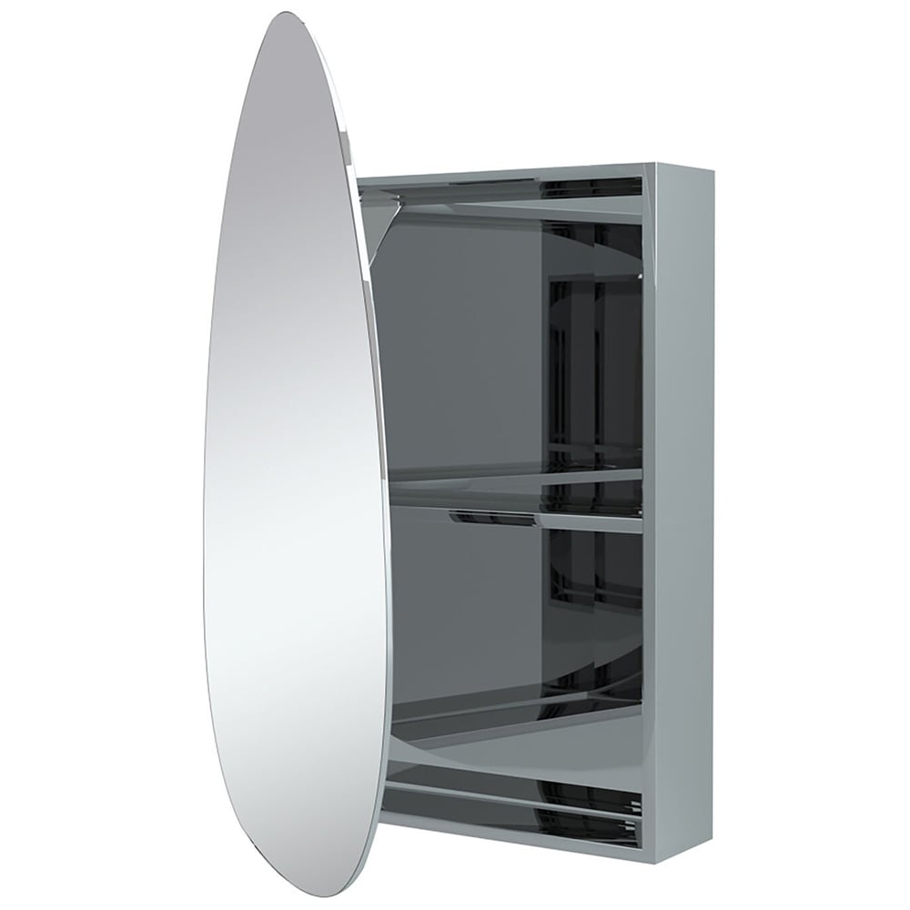 Denver Bathroom Mirror Cabinet - Silver Image 4