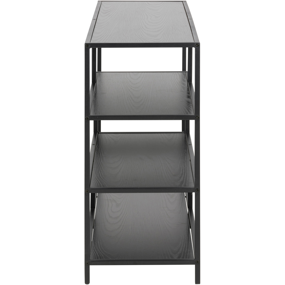 Furniture To Go Seaford Black Oak 4 Shelf Wide Bookcase Image 3