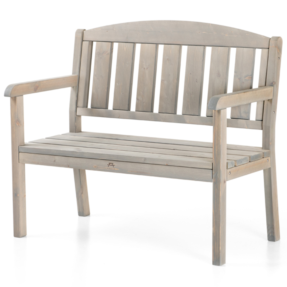 AMATA Ungurs 2 Seater Grey Wooden Garden Bench Image 2