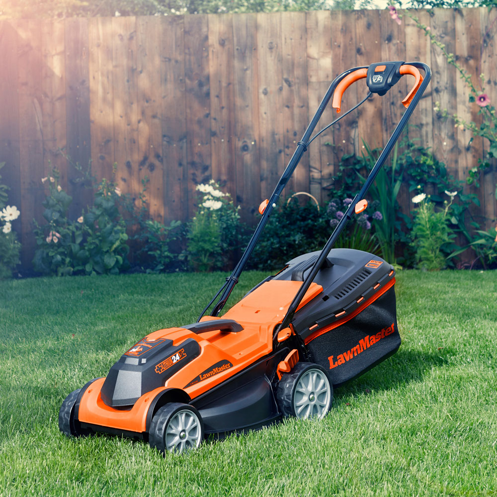 LawnMaster MX 24V 34cm Cordless Lawnmower with Battery Image 2