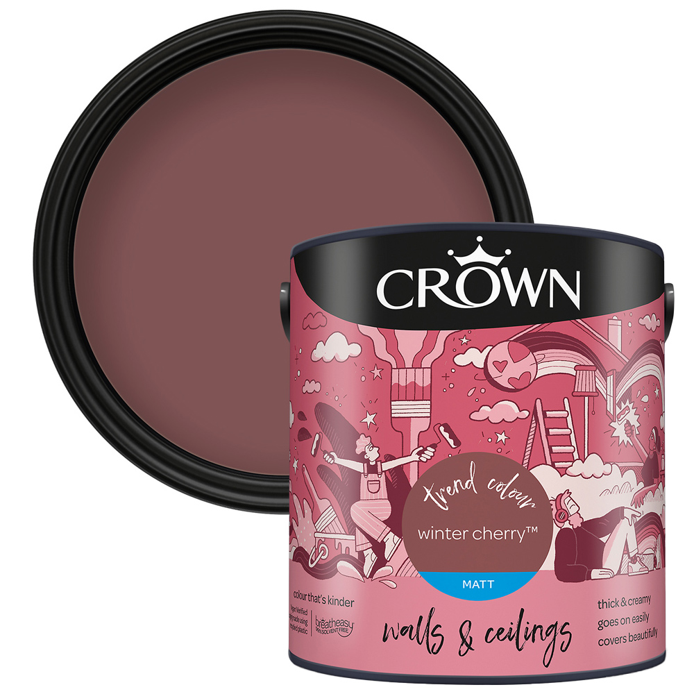 Crown Walls & Ceilings Winter Cherry Matt Emulsion Paint 2.5L Image 1