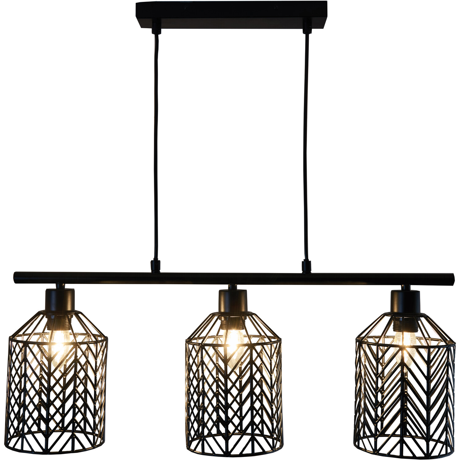 Industrial 3 Light Weaved Fitting Metal Ceiling Light Image 2