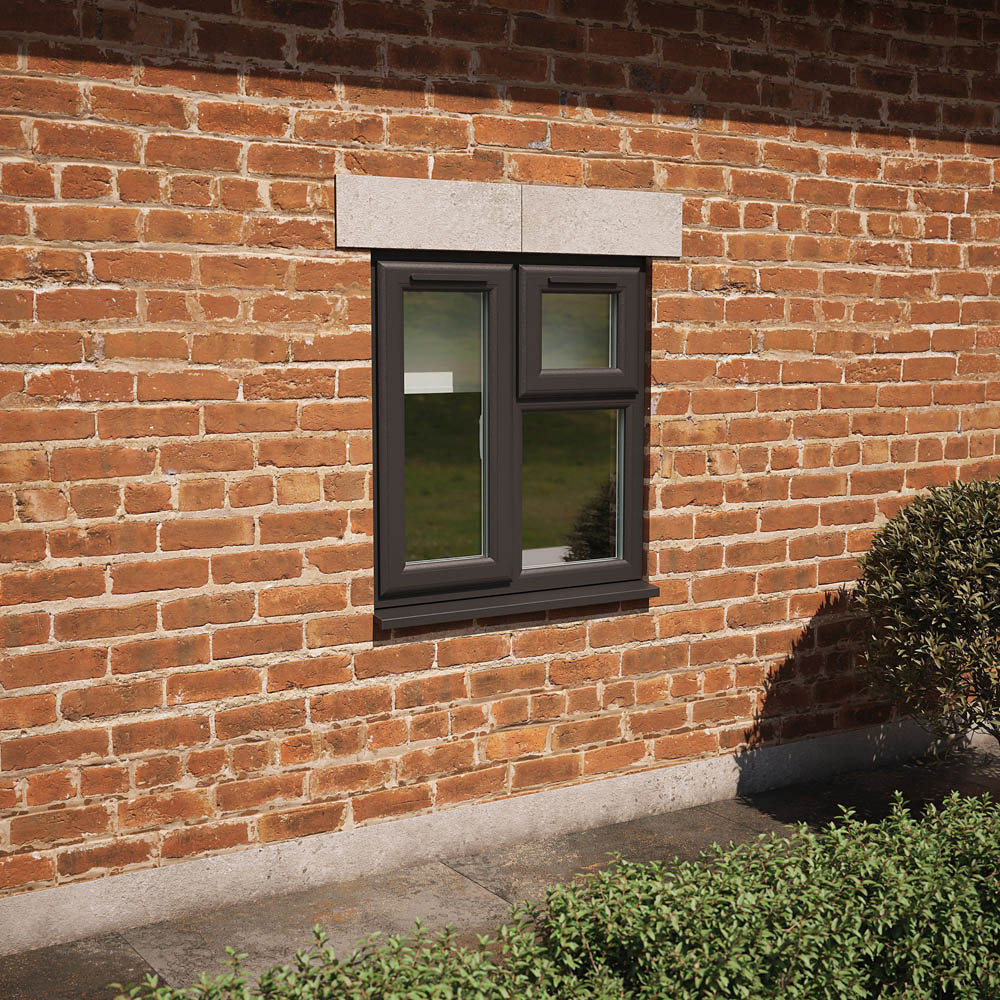Crystal Black and White LH Side Hung and Top Opener Clear Double Glazed Window 905 x 965mm Image 2