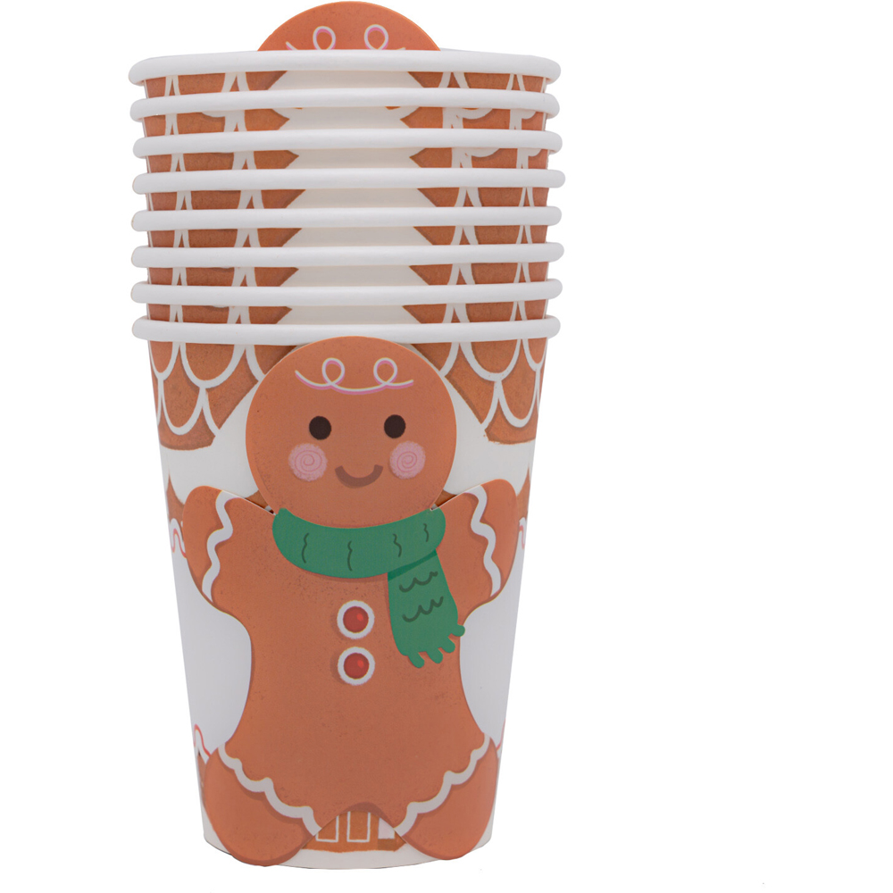 Pack of 8 Gingerbread Paper Cups - Brown Image 4