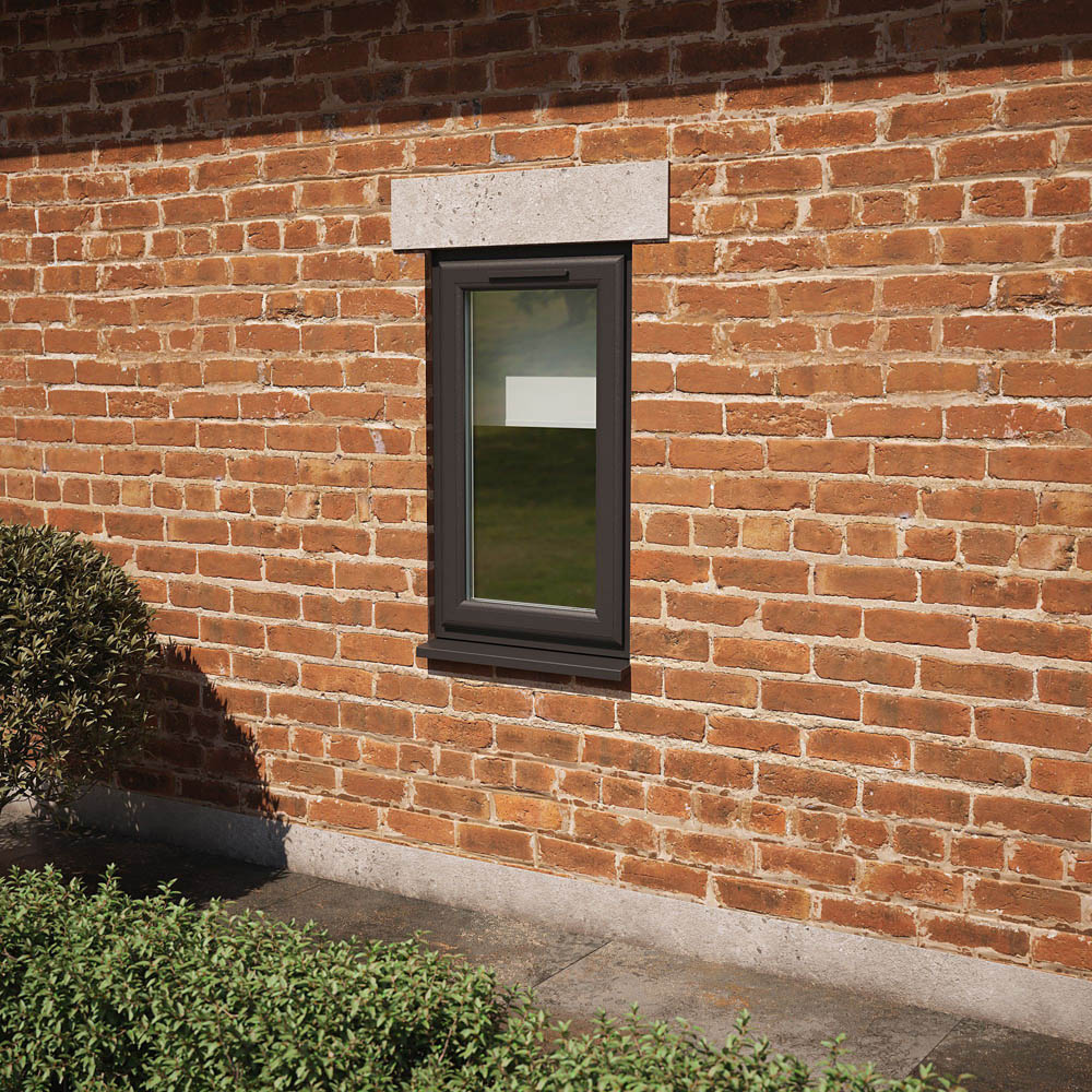 Crystal Black and White LH Side Hung Clear Triple Glazed Window 610 x 1190mm Image 2