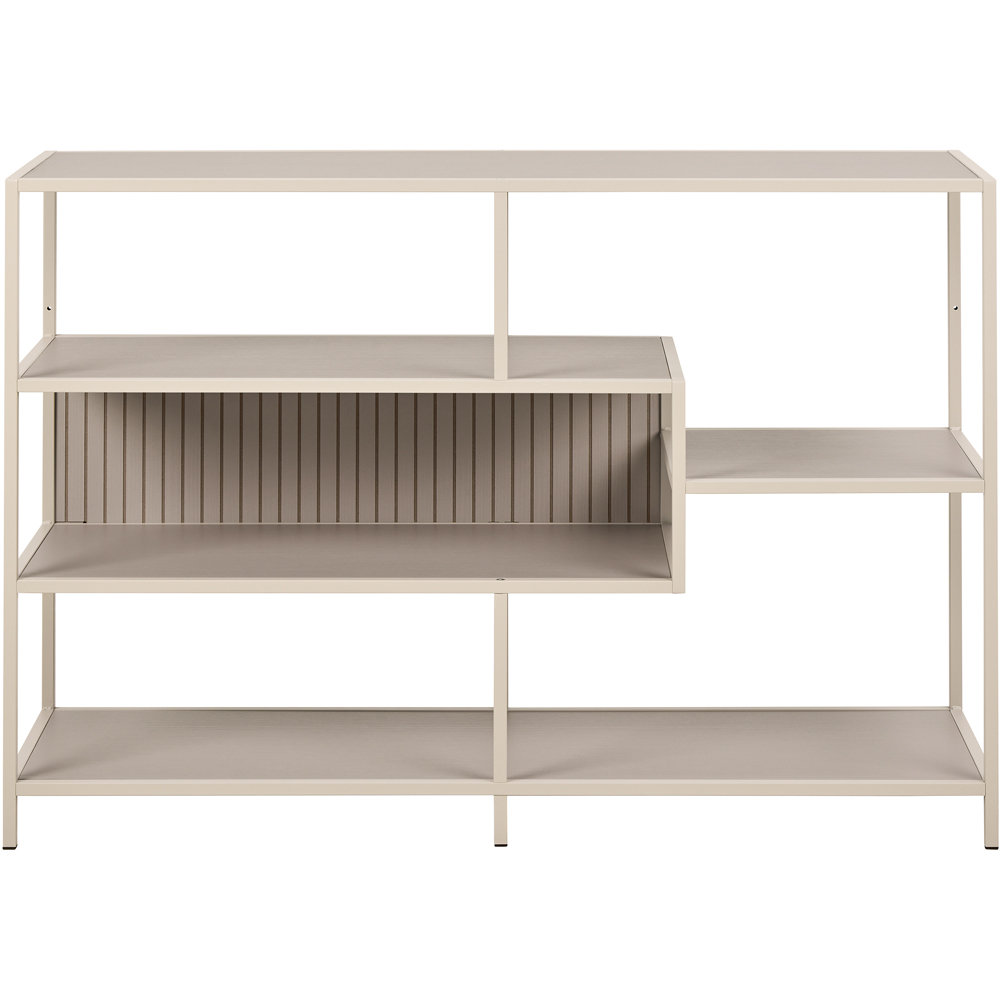 Florence Seaford 4 Shelf Wide Grey Steel Bookcase Image 3