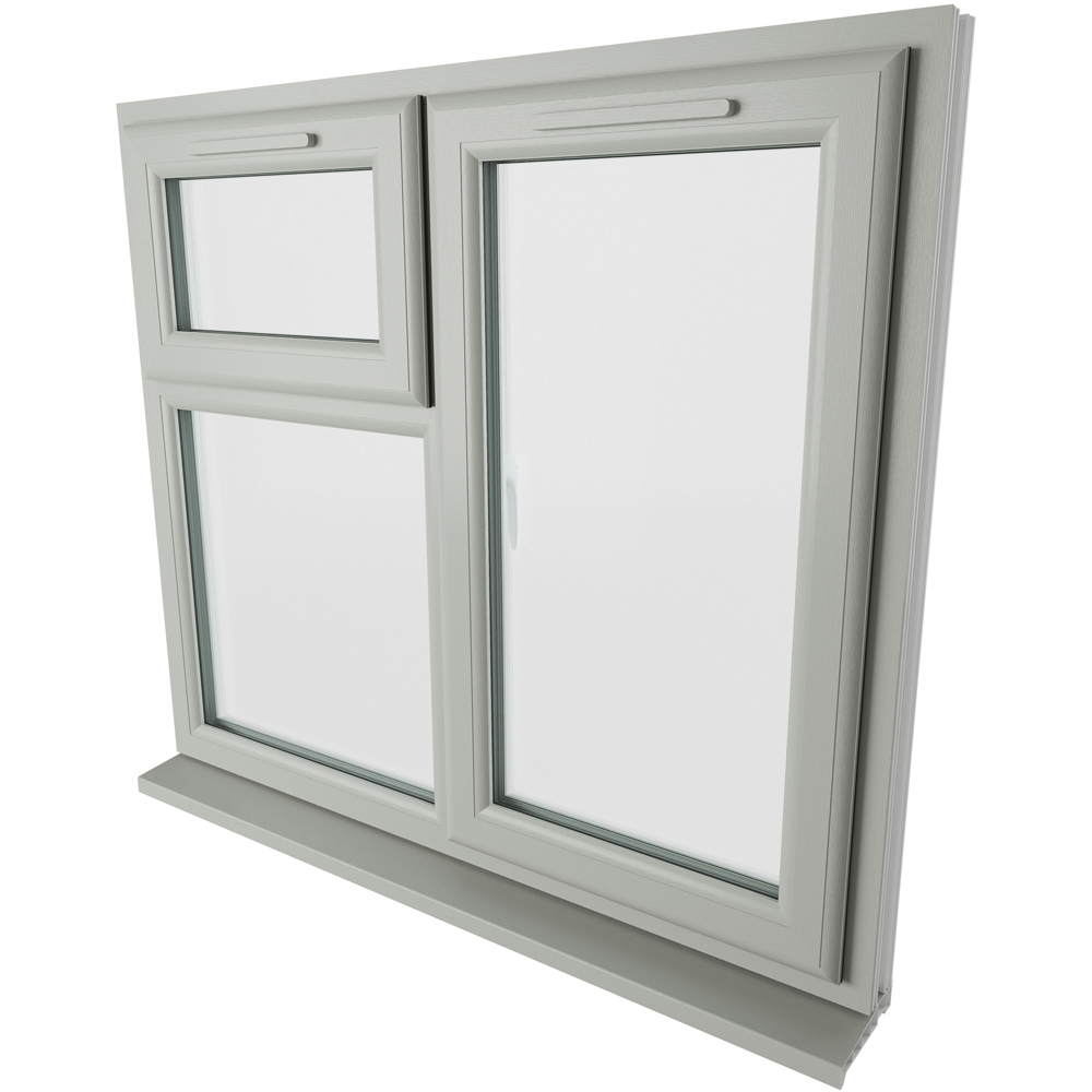 Crystal Agate and White RH Side Hung and Top Opener Clear Triple Glazed Window 1190 x 1115mm Image 4