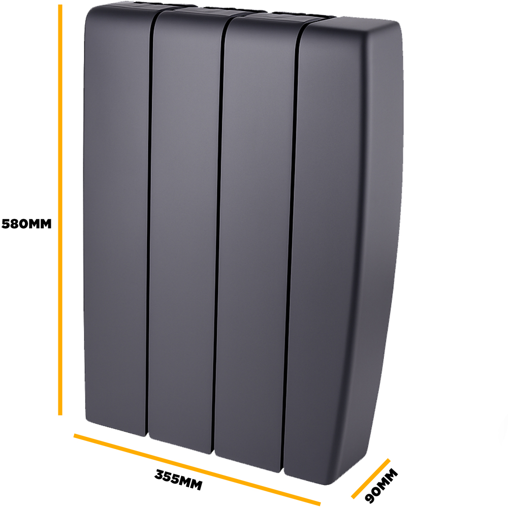 TCP Smart Black Ceramic Wall-Mounted Electric Panel Radiator 700W Image 7