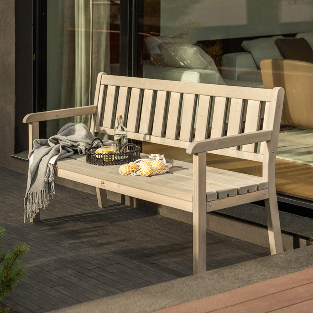 AMATA Ungurs 3 Seater Grey Straight Bench Image 7