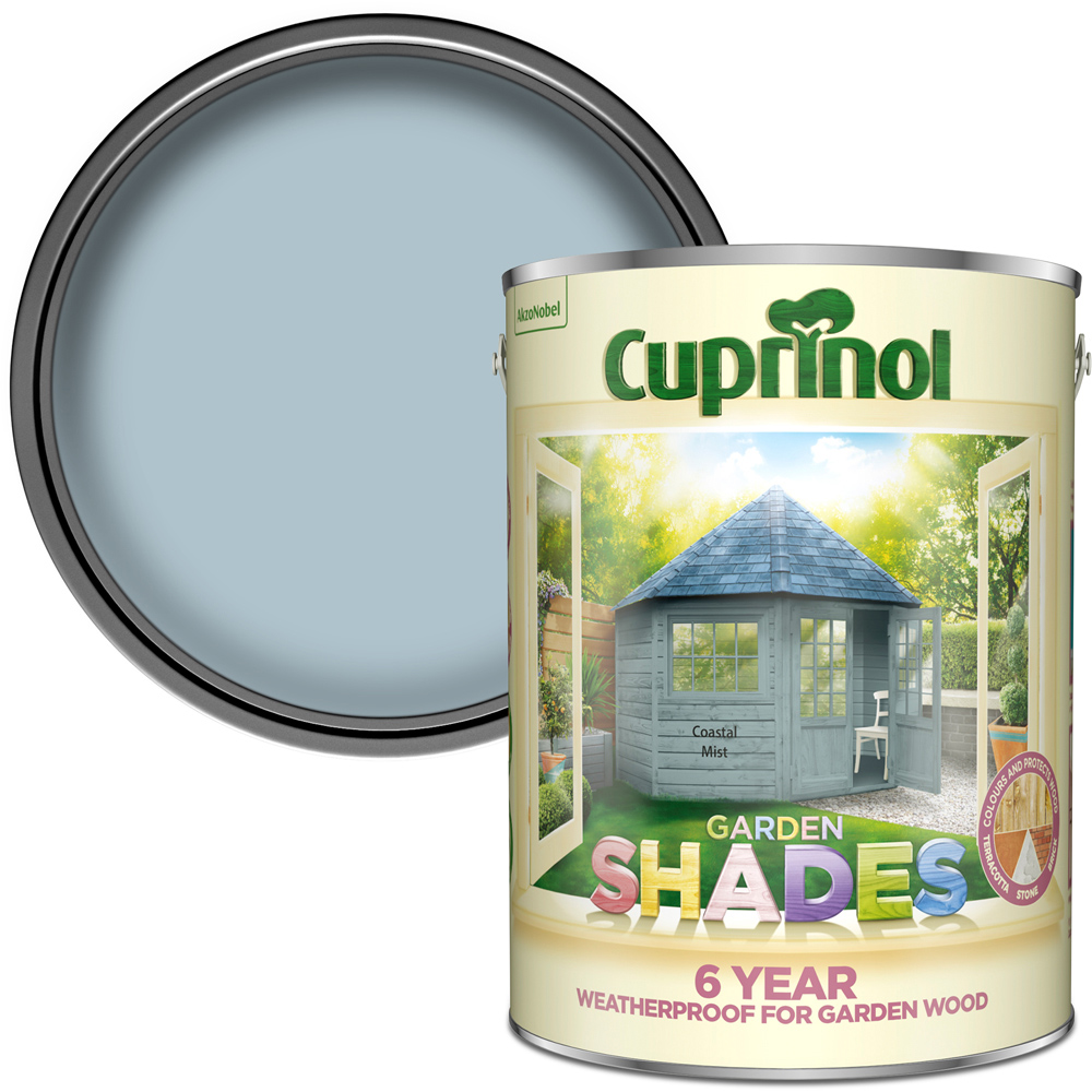 Cuprinol Garden Shades Coastal Mist Matt Exterior Wood Paint 5L Image 1