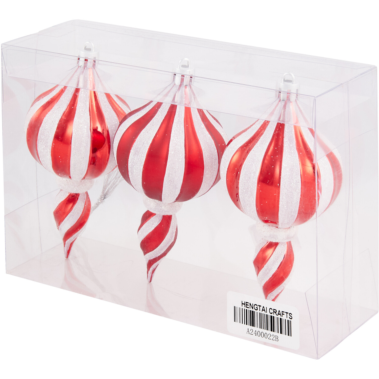 Pack of 3 Candy Cane Droplets - Red Image 2