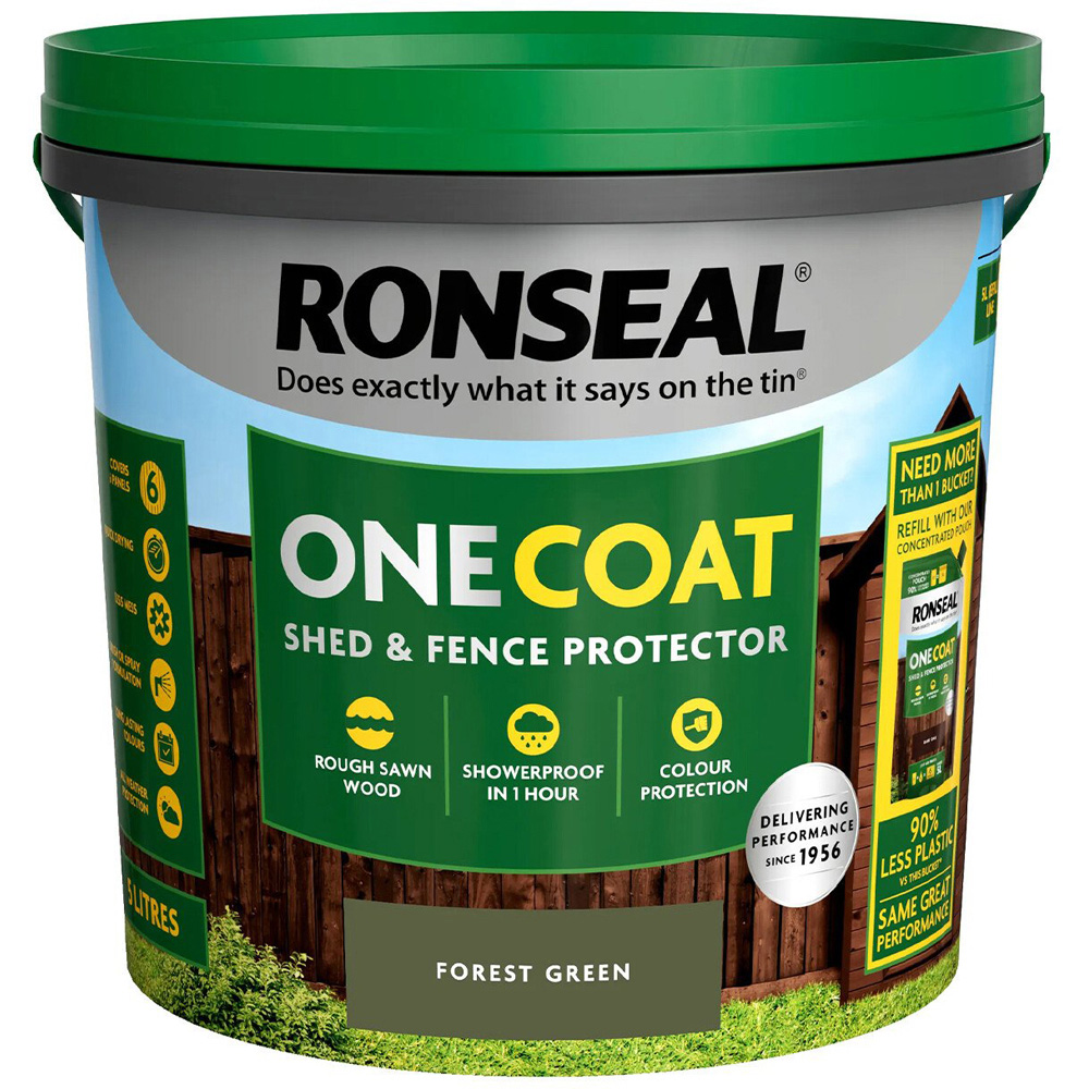 Ronseal One Coat Shed and Fence Protector - Forest Green Image 2