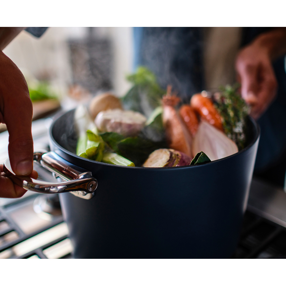 Joseph Joseph Space Blue Ceramic Folding Handle Non-Stick Stock Pot with Lid 25cm Image 9