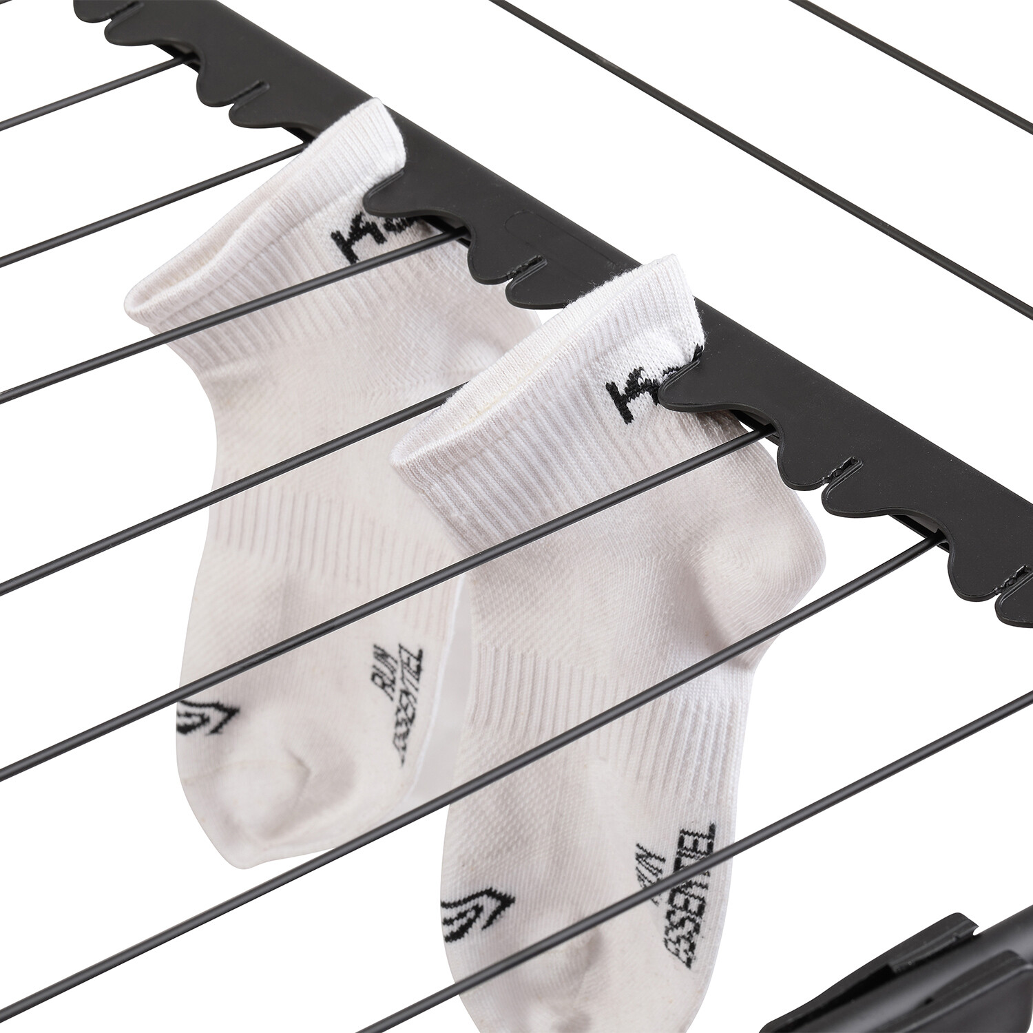 Clothes Airer with Sock Clip 18m - Black Image 3
