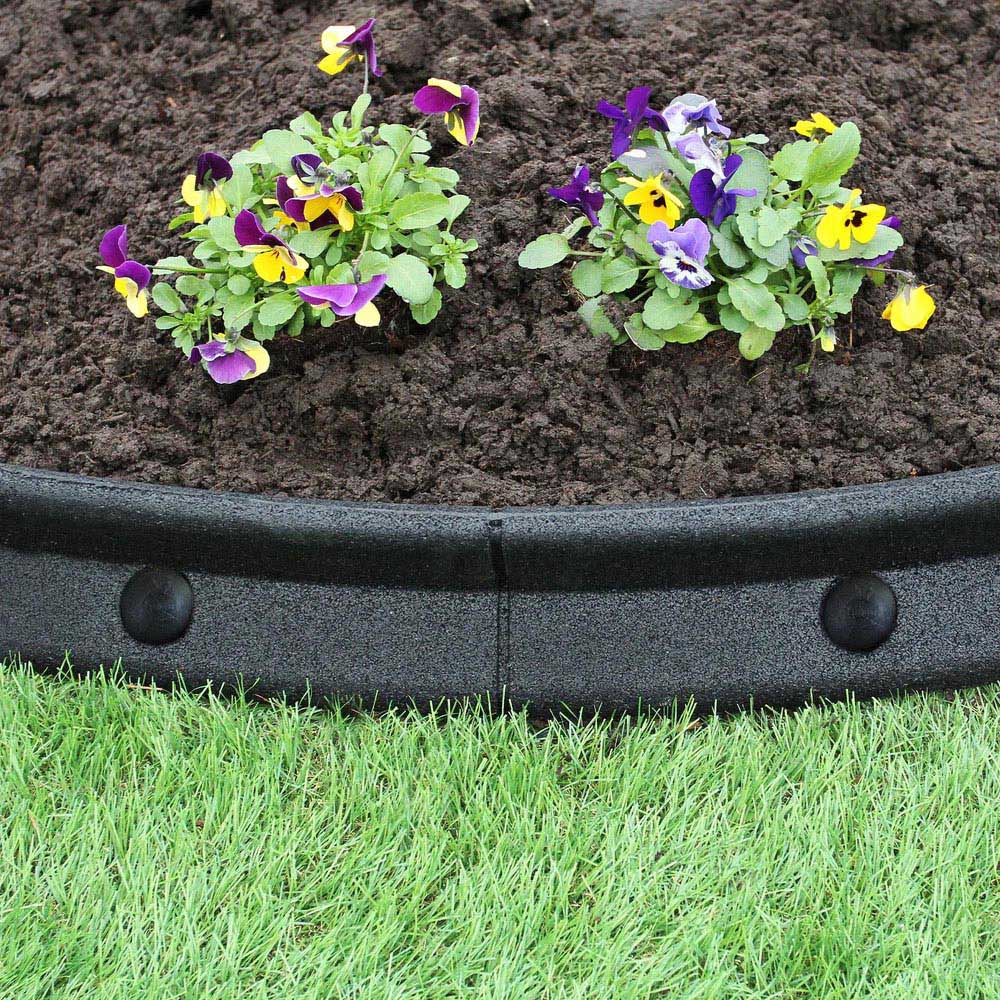 MonsterShop Black 4ft 22 Pack Flexible Lawn Edging Image 2