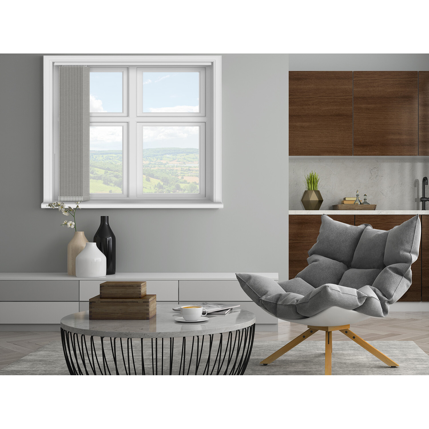 Vertical Blind Grey 1.22 x 2.29m Image 4