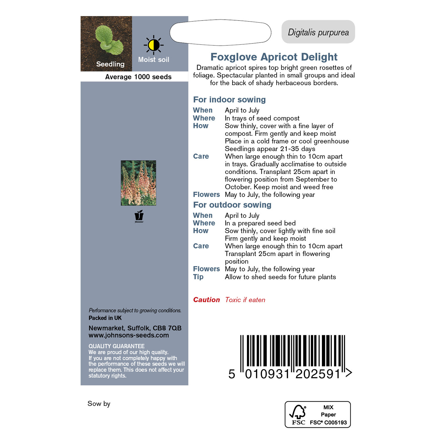 Johnsons Foxglove Apricot Delight Flower Seeds Image 3