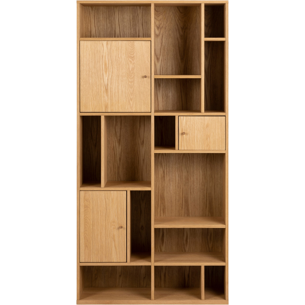 Furniture To Go Rangoon Oak 3 Door 14 Shelf Large Bookcase Image 2