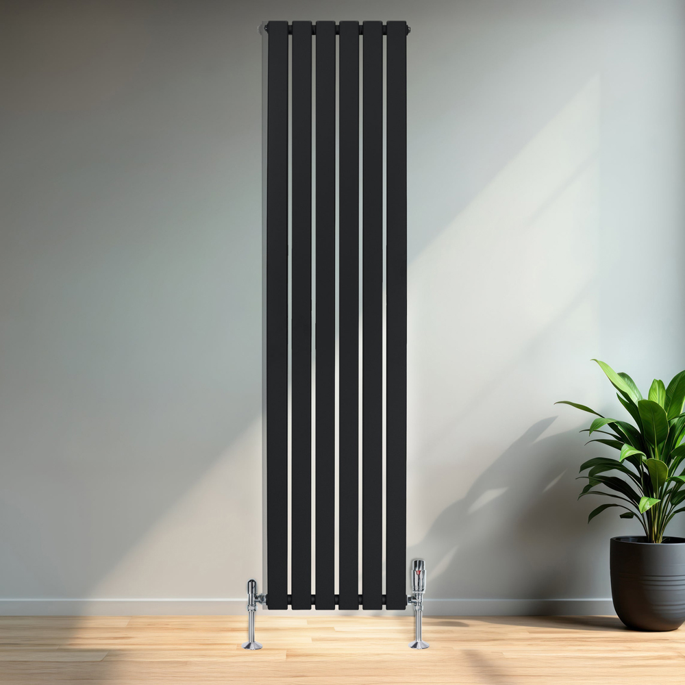 MonsterShop 3614 BTU Black Flat Single Column Radiator 1800 x 420mm Image 2