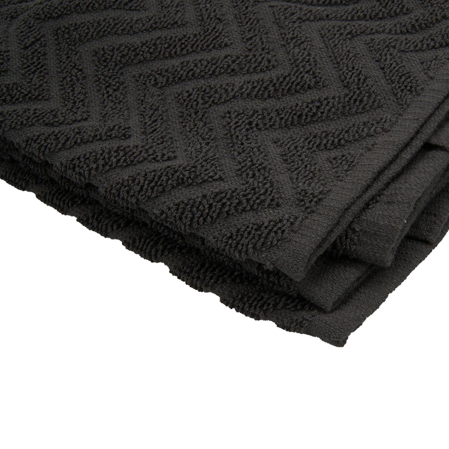 Divante Pack of 2 Jacquard Terry Kitchen Towels - Dark Grey Image 4