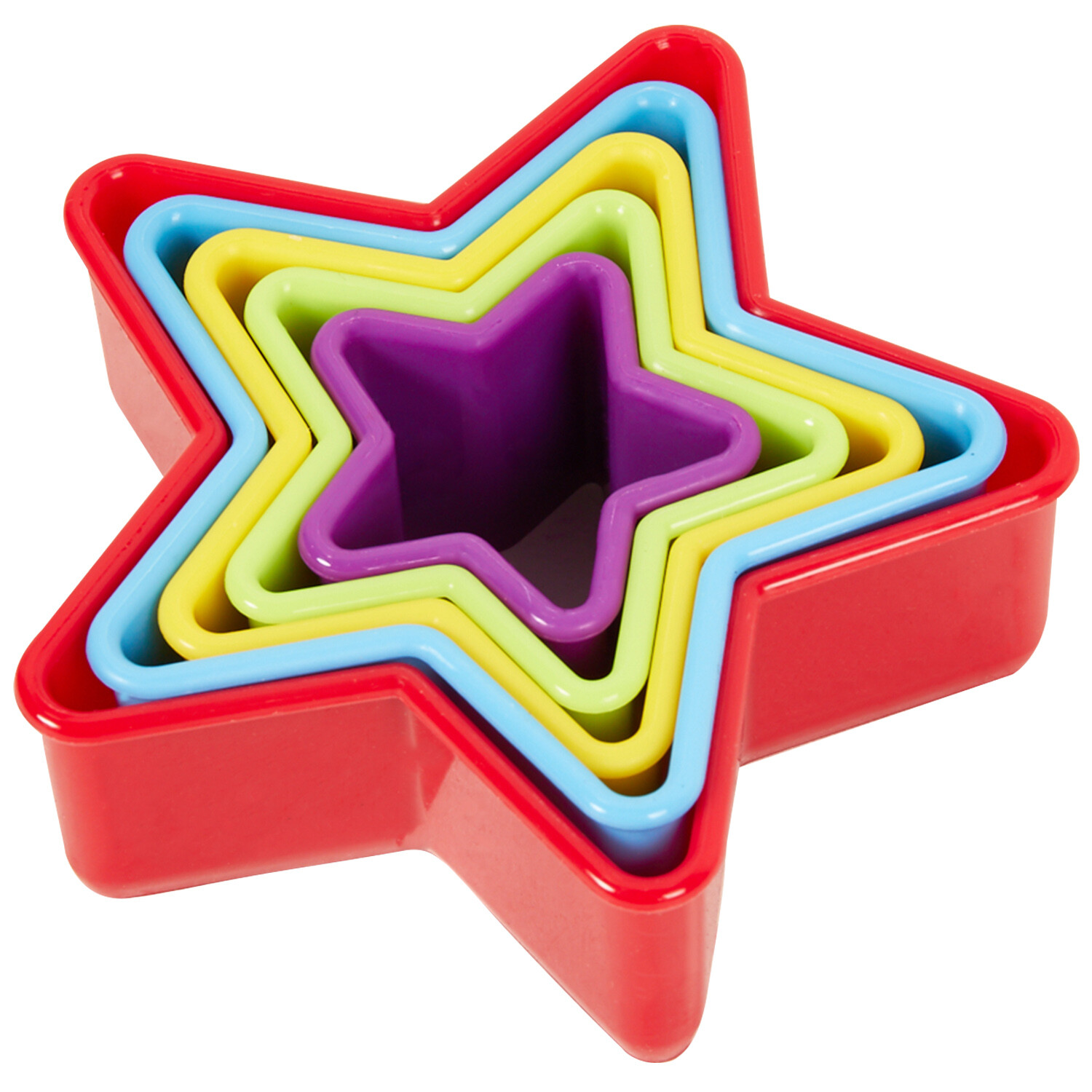 Set of 5 Plastic Star Cutters - Multicolour Image 3